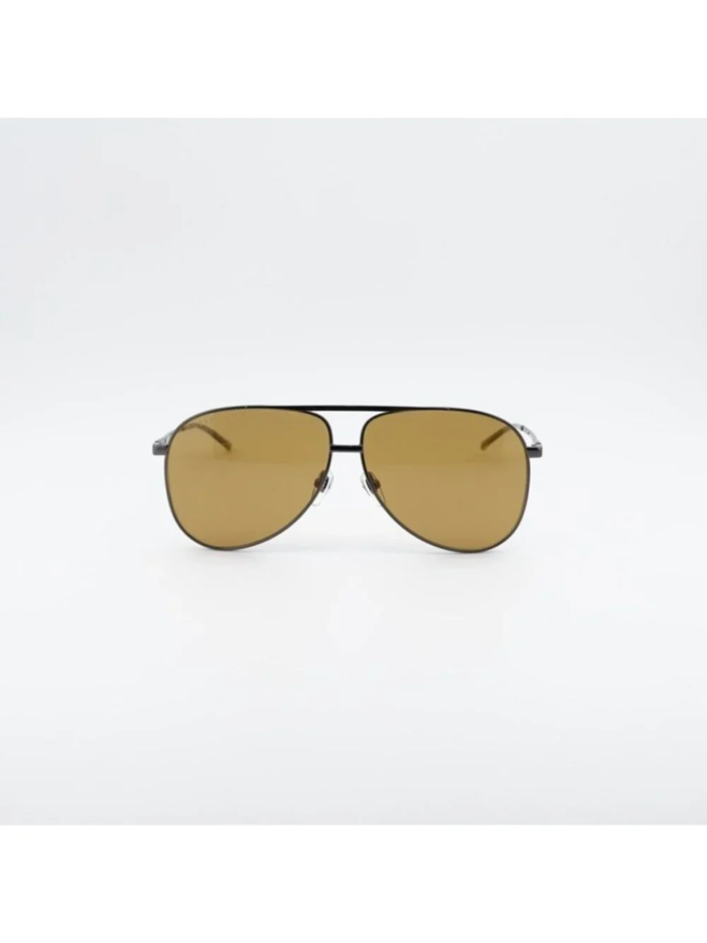 Gucci GG1677S 003 Sunglasses Ruthenium Aviator Frame, Brown Lenses